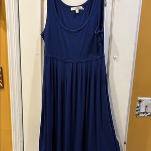 LUCY & LAUREL ROYAL BLUE DRESS TANK STYLE SMALL WAIST BAND THEN GATHERED